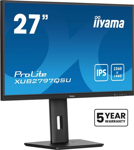 iiyama ProLite XUB2797QSU-B2 - 27 inch - QHD - IPS - USB-Hub (2x) - Verstelbaar