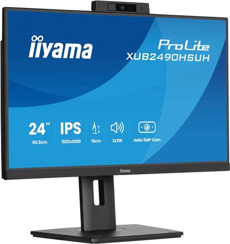 iiyama ProLite XUB2490HSUH-B2 - LED-monitor - 24'' IPS - 1920 x 1080 Full HD - 100 Hz - 4 ms - 250 cd/m² - 1300:1 - zwart