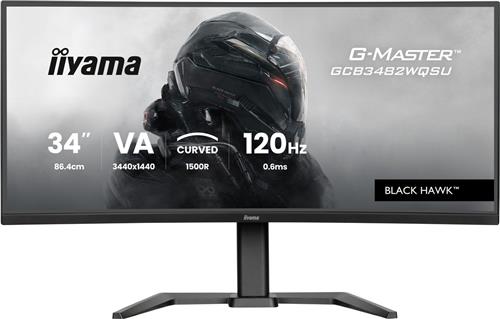 iiyama G-Master GCB3482WQSU-B2 Black Hawk - 34 inch - WQHD - VA - 120 Hz - Verstelbaar - Curved