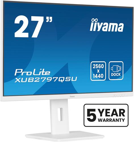 iiyama ProLite XUB2797QSU-B2 - LED-monitor 27" - 2560 x 1440 - IPS - 300 cd/m² - 1300:1 - USB hub - Wit