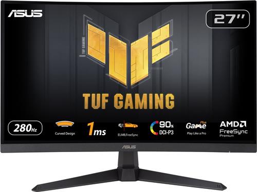 ASUS TUF Gaming VG27VQM1B - FHD Curved Gaming Monitor - 280Hz - FreeSync Premium - 27 Inch