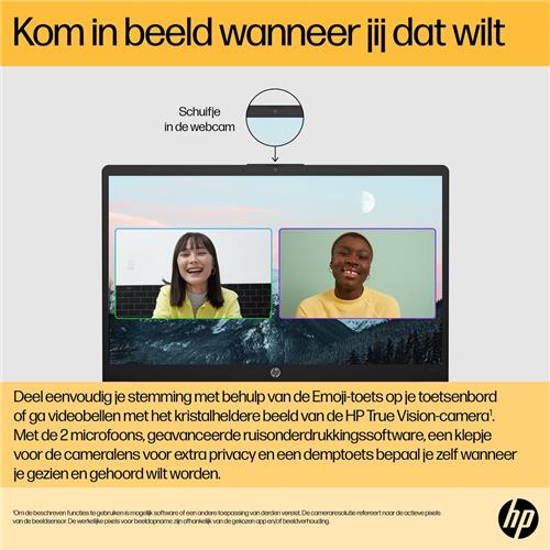 HP Laptop 15-fc0052nd AMD Ryzen 5 7520U 39,6 cm (15.6") Full HD 8 GB LPDDR5-SDRAM 512 GB SSD Wi-Fi 6 (802.11ax) Windows 11 Home Zilver