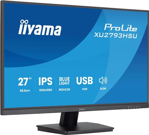 iiyama ProLite XU2793HSU-B7 - 27 inch - Full HD - IPS - USB-Hub (2x)