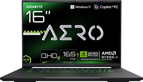 GIGABYTE AERO X16 2WHA3EEC65AP - Gaming Laptop - Ryzen AI 9 - RTX 5070 - 16 inch - 165 Hz