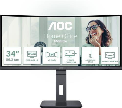 AOC CU34P3CV - Ultrawide Curved QHD VA 100Hz Monitor - 34 Inch