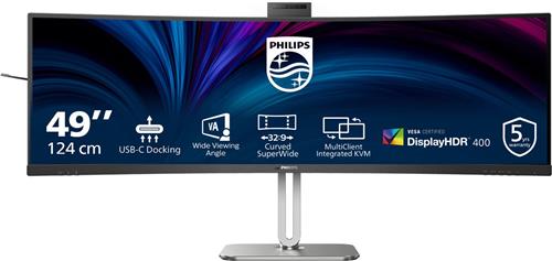Philips 49B2U5900CH - Ultrawide QHD Curved Monitor - USB-C 100w - RJ45 - KVM switch - HDR400 - Webcam - 49 inch