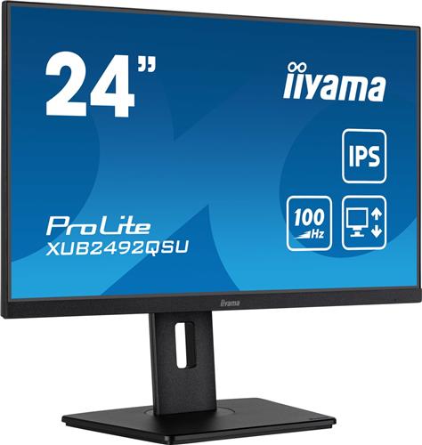 iiyama ProLite XUB2492QSU-B1 - 24 Inch - IPS - QHD - USB-hub - Verstelbaar