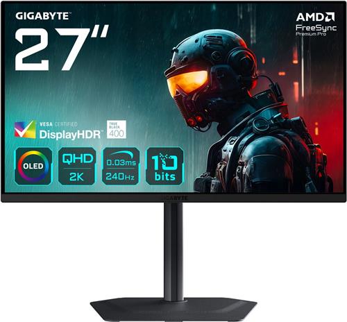 Gigabyte MO27Q2 - QHD OLED Gaming Monitor - 240Hz - 27 inch