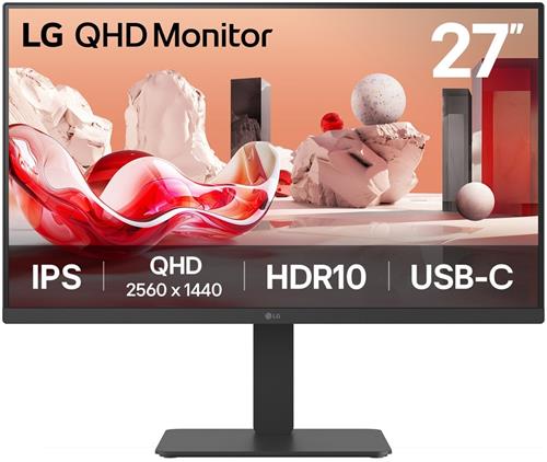 LG 27BA65QB-B.AEU computer monitor 68,6 cm (27") 2560 x 1440 Pixels Wide Quad HD LED Zwart