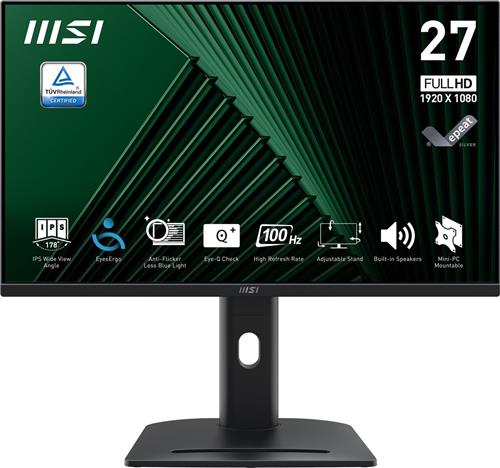 MSI PRO MP275PG - Full HD IPS Monitor - 100Hz - 27 inch - 4 Way Adjustable - Speakers