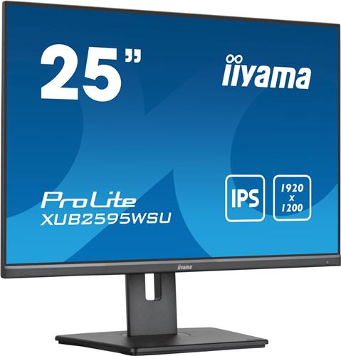 IIYAMA PROLITE - XUB2595WSU-B5 - LED-monitor 25" - 1920 x 1200 - IPS - 300 cd/m² - 1000:1 - 4 ms - VGA, HDMI, DisplayPort - luidsprekers - zwart