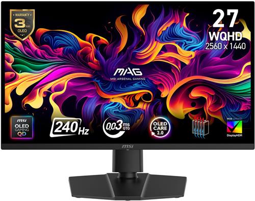 MSI MAG 271QP QD-OLED X24 - QHD Gaming Monitor - 240hz - 27 inch -