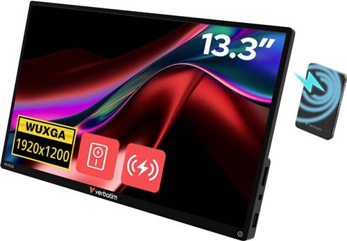 Verbatim 13" WUXGA, Touch, IPS, incl. Power Bank 5000mAh, Portable Screen