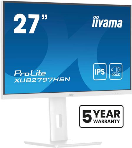 IIYAMA PROLITE XUB2797HSN-W2 - LED-monitor 27" - 1920 x 1080 - IPS - 300 cd/m² - 1000:1 - USB-C, RJ45 - Wit
