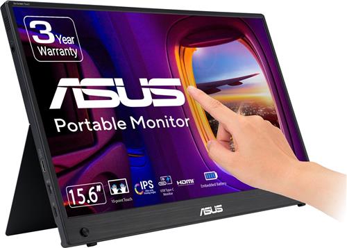 ASUS ZenScreen Touch MB16AMTR - Portable USB-C MiniHDMI Monitor - 10-point Touch - Built-in Battery - Compatible with Laptops, Smartphones and Game Consoles - 15.6 inch