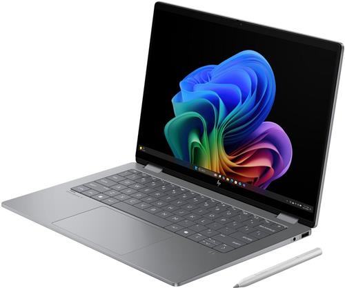 HP OmniBook X FlipNGAI 14-fm0050nd NL Copilot+ PC Intel Core Ultra 5 226V Hybride (2-in-1) 35,6 cm (14") Touchscreen 2K 16 GB LPDDR5x-SDRAM 512 GB SSD Wi-Fi 7 (802.11be) Windows 11 Home Blauw