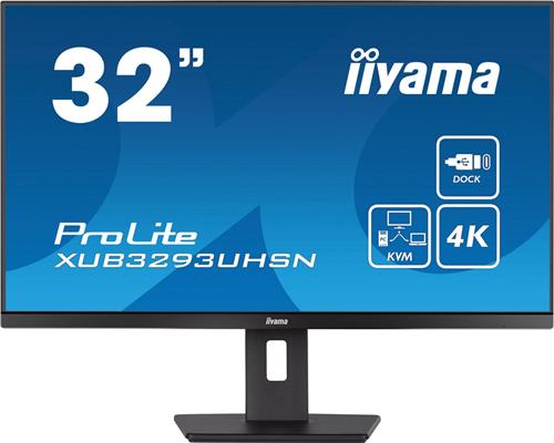 iiyama ProLite XUB3293UHSN-B5 - 32 Inch - IPS - 4K - USB-C Dock - Verstelbaar