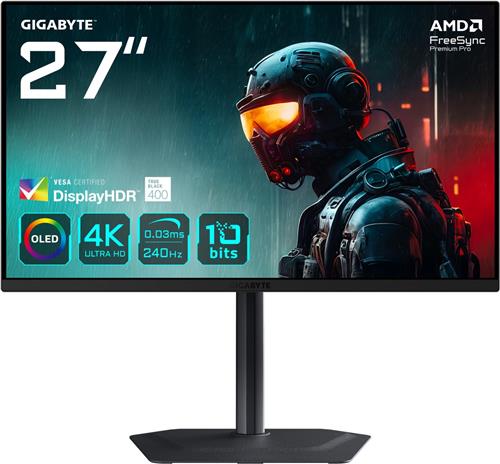 GIGABYTE MO27U2 - 4K Ultra HD QD-OLED Gaming Monitor - 240hz - 27 inch