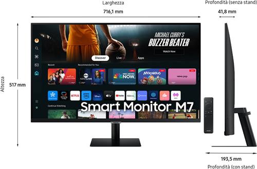 Samsung M7 S32dm700uu 32´´ 4k Va Led Monitor Transparant