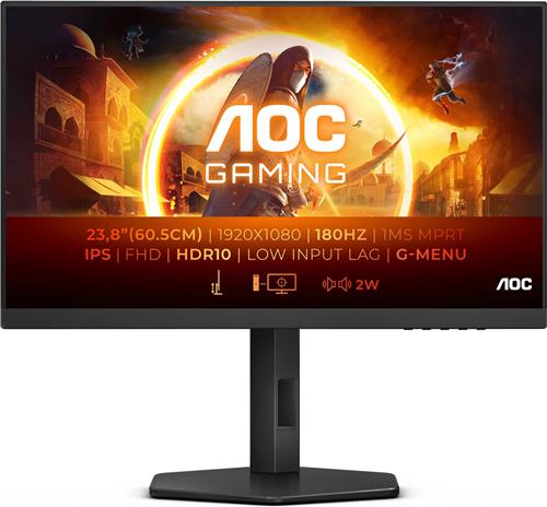 AOC 24G4X - Full HD Fast IPS Gaming Monitor - 180hz - Verstelbaar - 24 inch