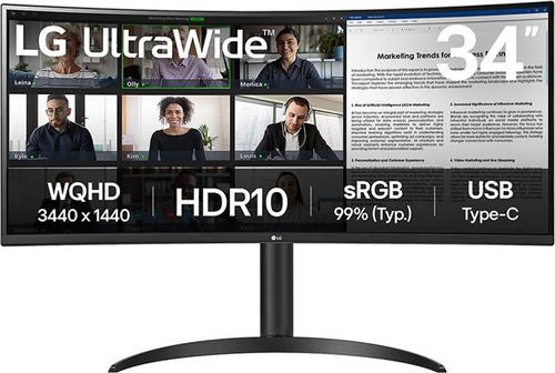 LG 34WR55QK-B - QHD Curved Ultrawide Monitor - USB-C 65w - 34 inch