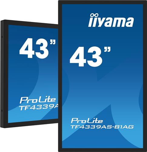 iiyama TF4339AS-B1AG beeldkrant Digitale signage flatscreen 108 cm (42.5") LED 500 cd/m² 4K Ultra HD Zwart Touchscreen Type processor Android 24/7