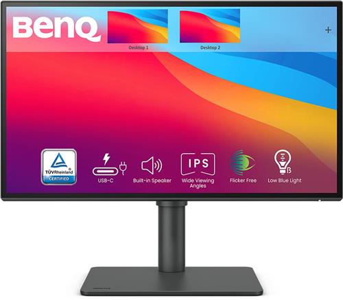 BenQ Monitor voor Grafisch Design PD2506Q - Beeldscherm Geschikt voor Mac - QHD - 95% P3 - HDR - 60Hz - USB-C - 25 inch