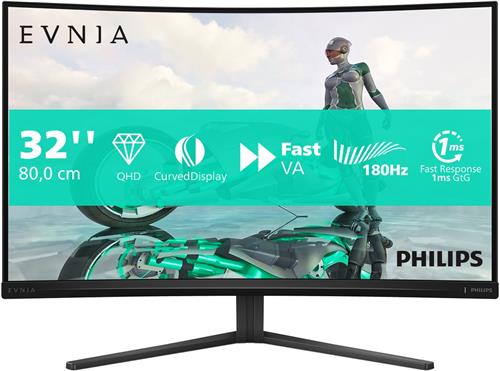 Philips Evnia 32M2C3500L - Curved QHD Gaming Monitor - 180hz - 32 inch