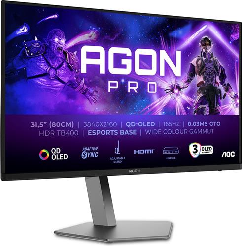 AOC AGON PRO AG326UD - 4K OLED Gaming Monitor - 165Hz - 32 inch