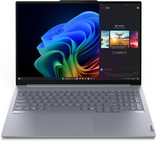 Lenovo ThinkBook 16 G7 QOY Copilot+ PC Qualcomm Snapdragon X1P-42-100 Laptop 40,6 cm (16") WUXGA 16 GB LPDDR5x-SDRAM 512 GB SSD Wi-Fi 7 (802.11be) Windows 11 Pro Engels Grijs