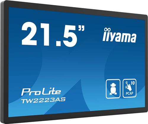 iiyama TW2223AS-B2 beeldkrant Interactief flatscreen 54,6 cm (21.5") Wifi 400 cd/m² Full HD Zwart Touchscreen Type processor Android 12 24/7