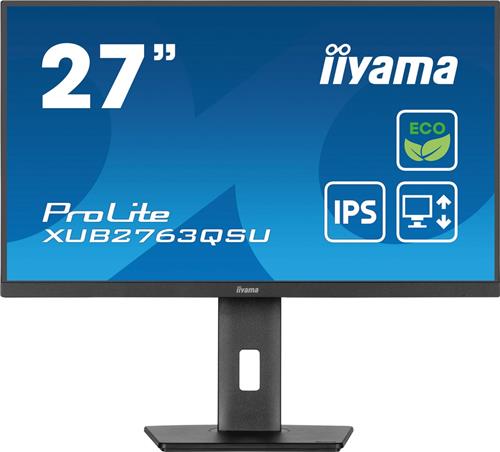 iiyama ProLite XUB2763QSU-B1 - 27 inch - QHD - IPS - USB-Hub (2x) - Verstelbaar - Energy label B