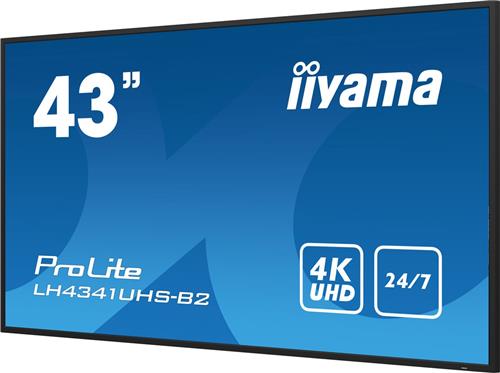 iiyama ProLite LH4341UHS-B2 - 43 Inch - IPS - 4K - 24/7 werktijd - 500 cd/m²