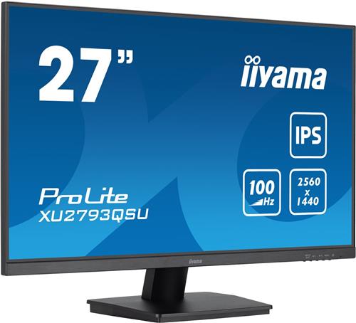 iiyama PROLITE XU2793QSU-B7 - LED-monitor 27" - 2560x1440 WQHD - IPS - 300 cd/m² - 1300:1 - 1 ms - Zwart