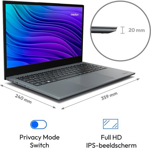 MEDION E15433 - laptop - 15,6 Inch Full HD - Intel Core i5-1334U -1TB SSD, - Intel Iris - 32GB DDR4
