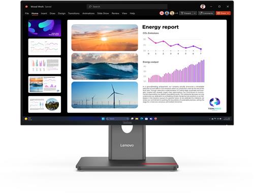 Lenovo ThinkVision P24Q-40 LED display 60,5 cm (23.8") 2560 x 1440 Pixels Quad HD LCD Zwart